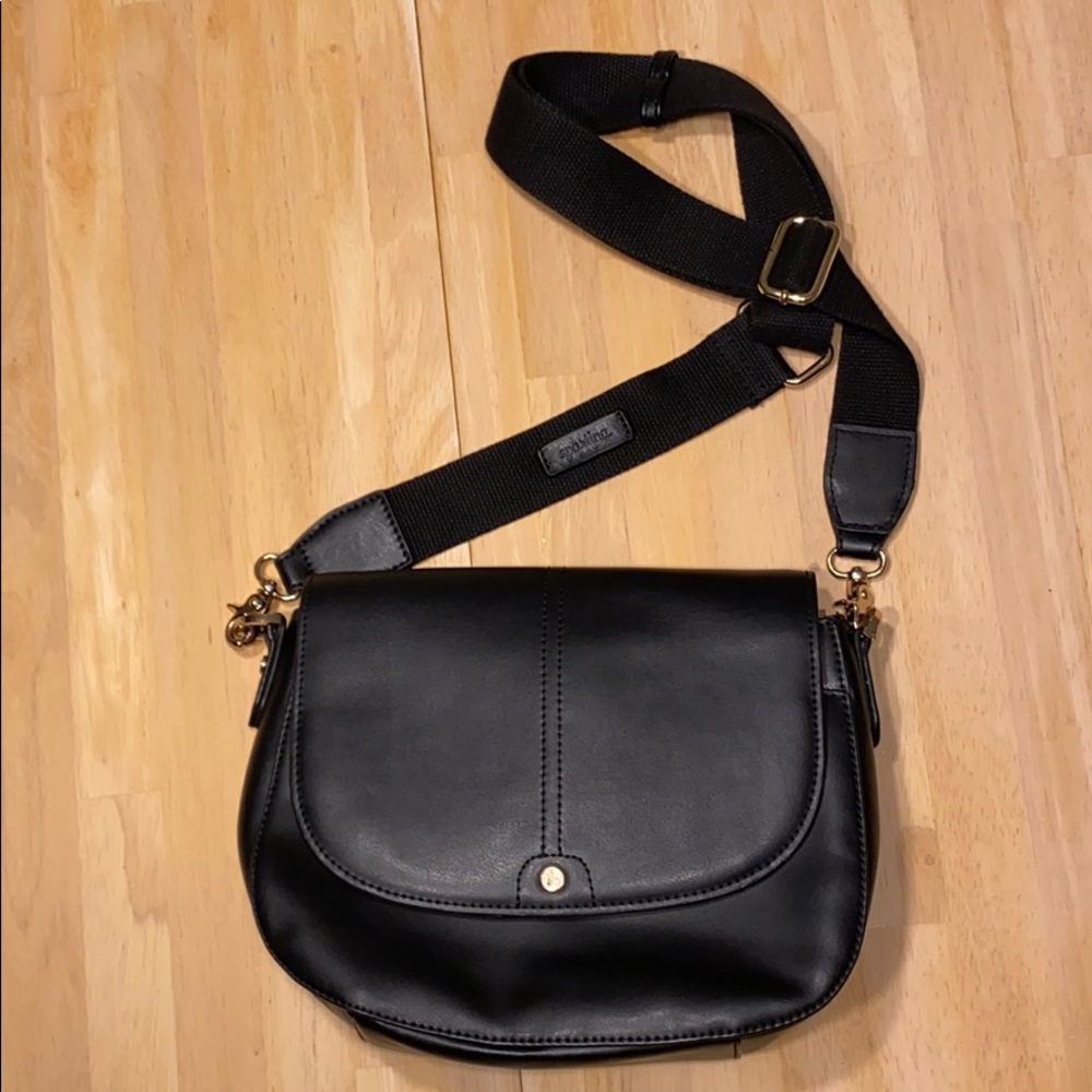 Spartina 449 black leather crossbody